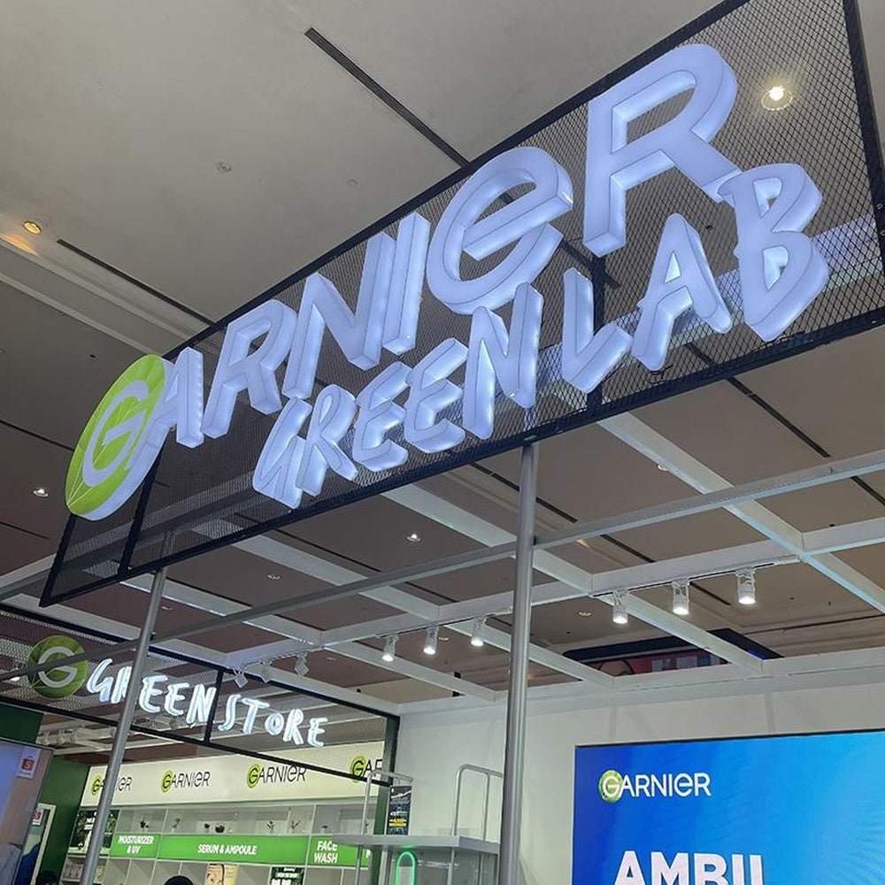 Garnier Green Lab 3D Fulllit Acrylic Led Letters Sign - Shineneon