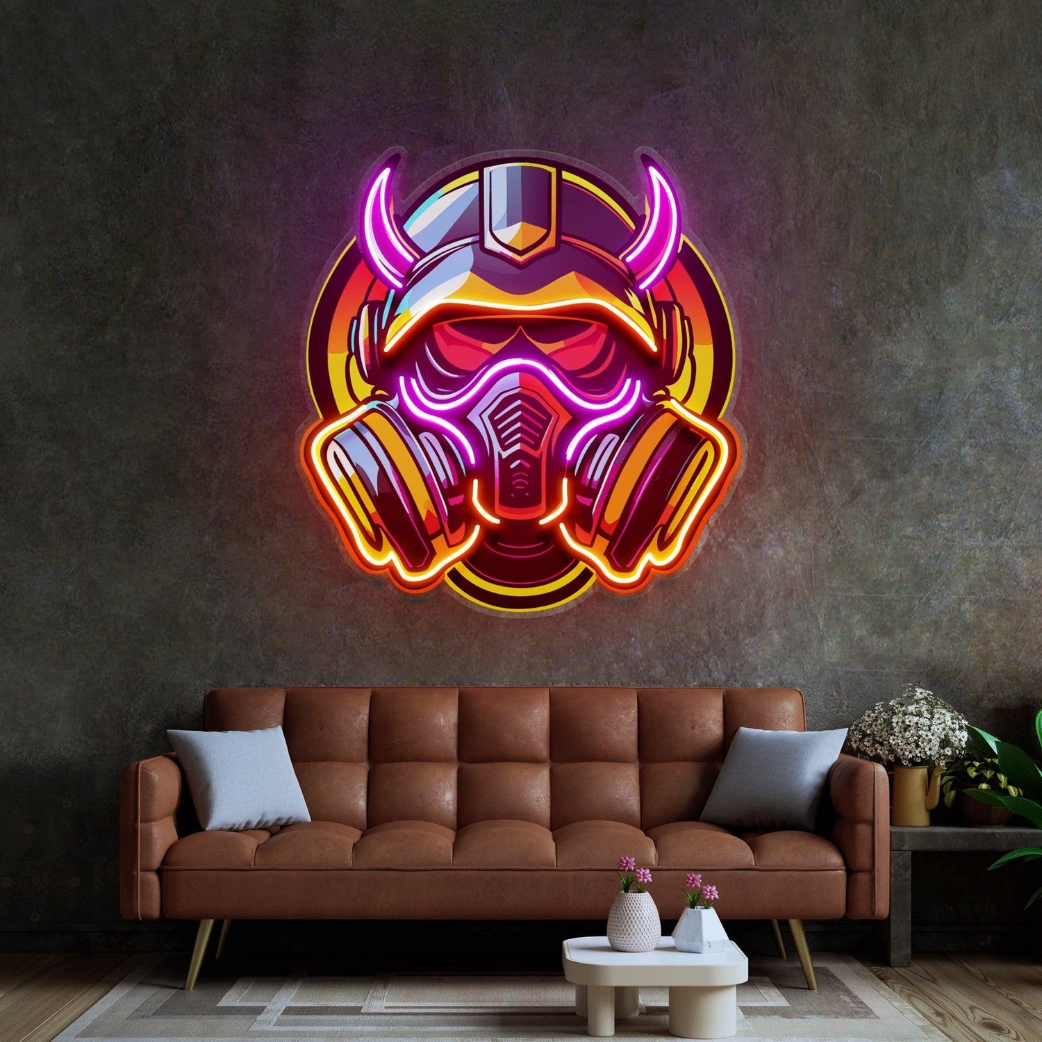 Gas Mask Esport Uv Printed Led Neon Sign For Gaming Room Decor | Shineneon