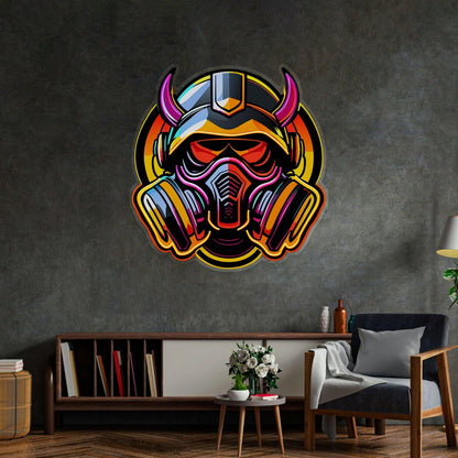 Gas Mask Esport Uv Printed Led Neon Sign For Gaming Room Decor | Shineneon