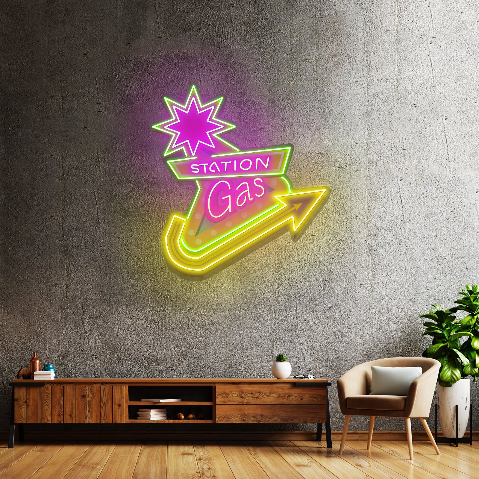 Gas Station Custom Led Signs Artwork For Sale