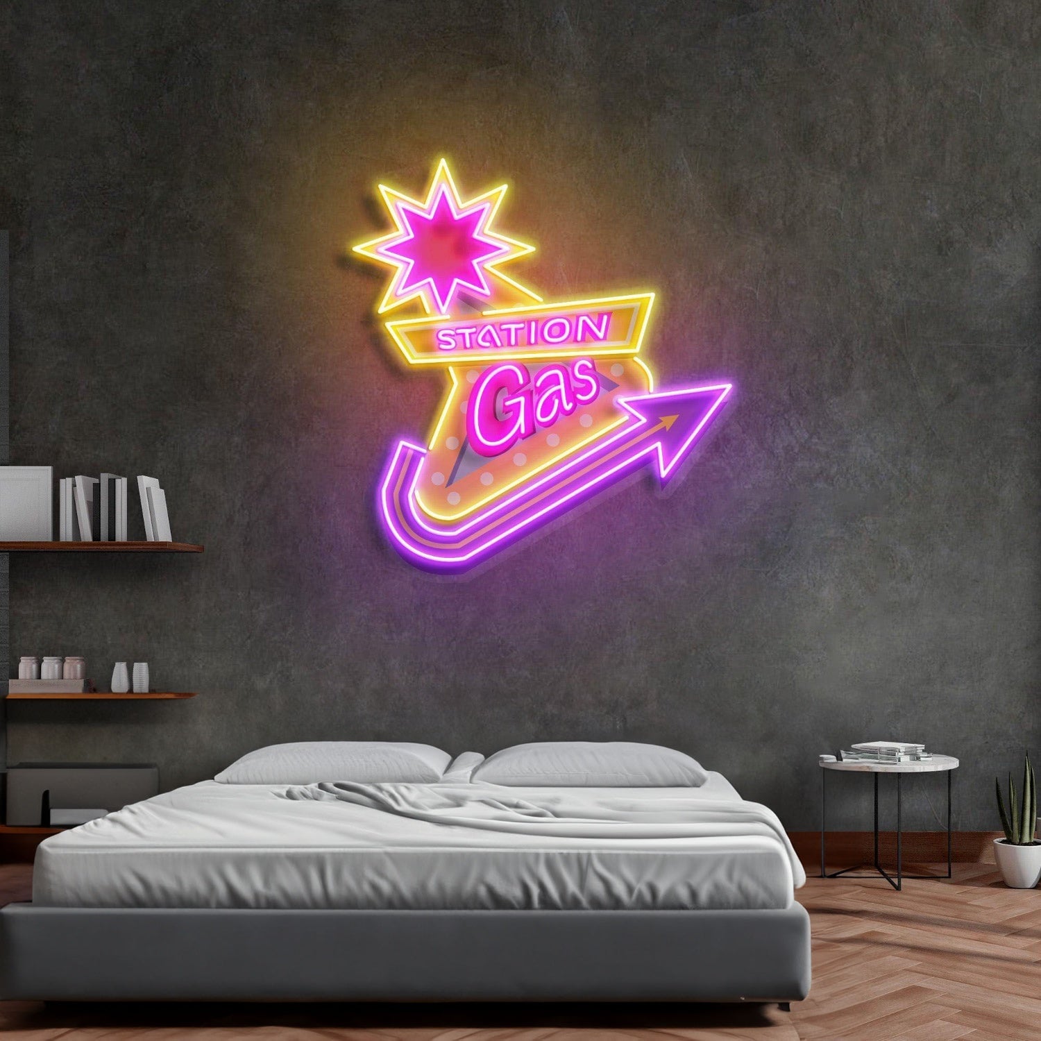 Gas Station Led Neon Acrylic Artwork - Shineneon