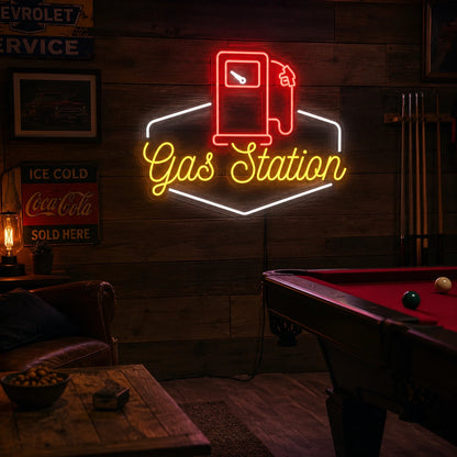 Gas Station Pump Neon Sign LED Neon Sign real lifestyle scene