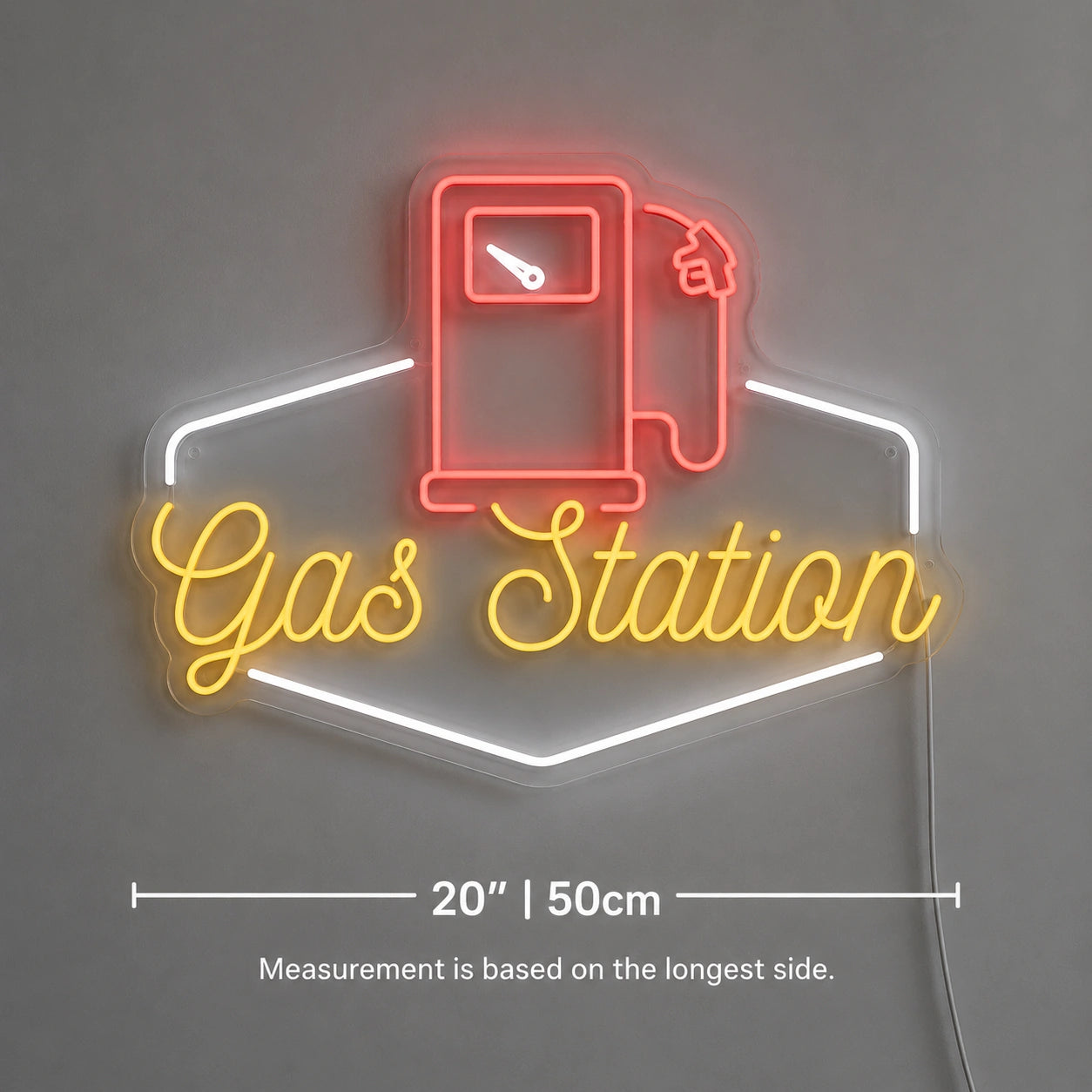 Gas Station Pump Neon Sign LED Neon Sign size image