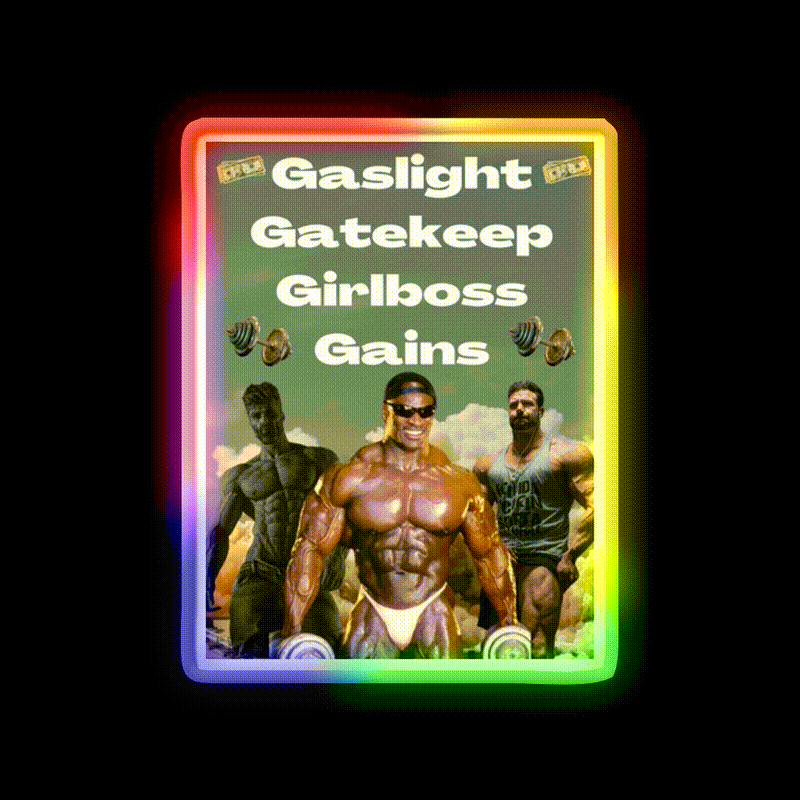Gaslight Gatekeep Girlboss Gains Gym Fitness Led Neon Sign Rgb Color