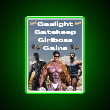 Gaslight Gatekeep Girlboss Gains Gym Fitness Led Neon Sign Rgb Color