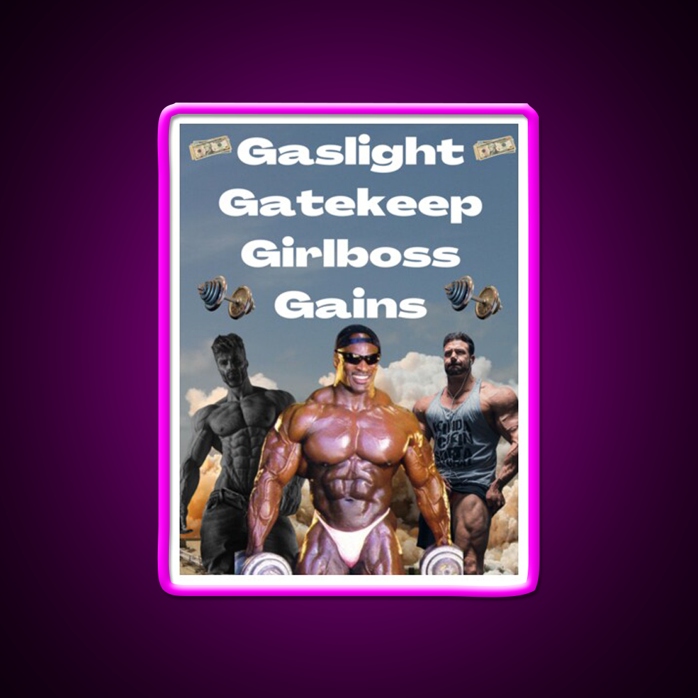 Gaslight Gatekeep Girlboss Gains Gym Fitness Led Neon Sign Rgb Color
