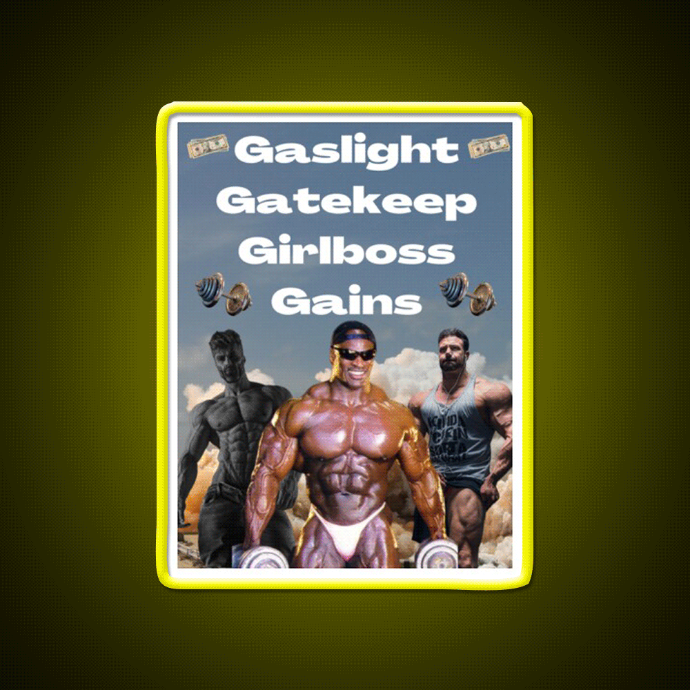 Gaslight Gatekeep Girlboss Gains Gym Fitness Led Neon Sign Rgb Color