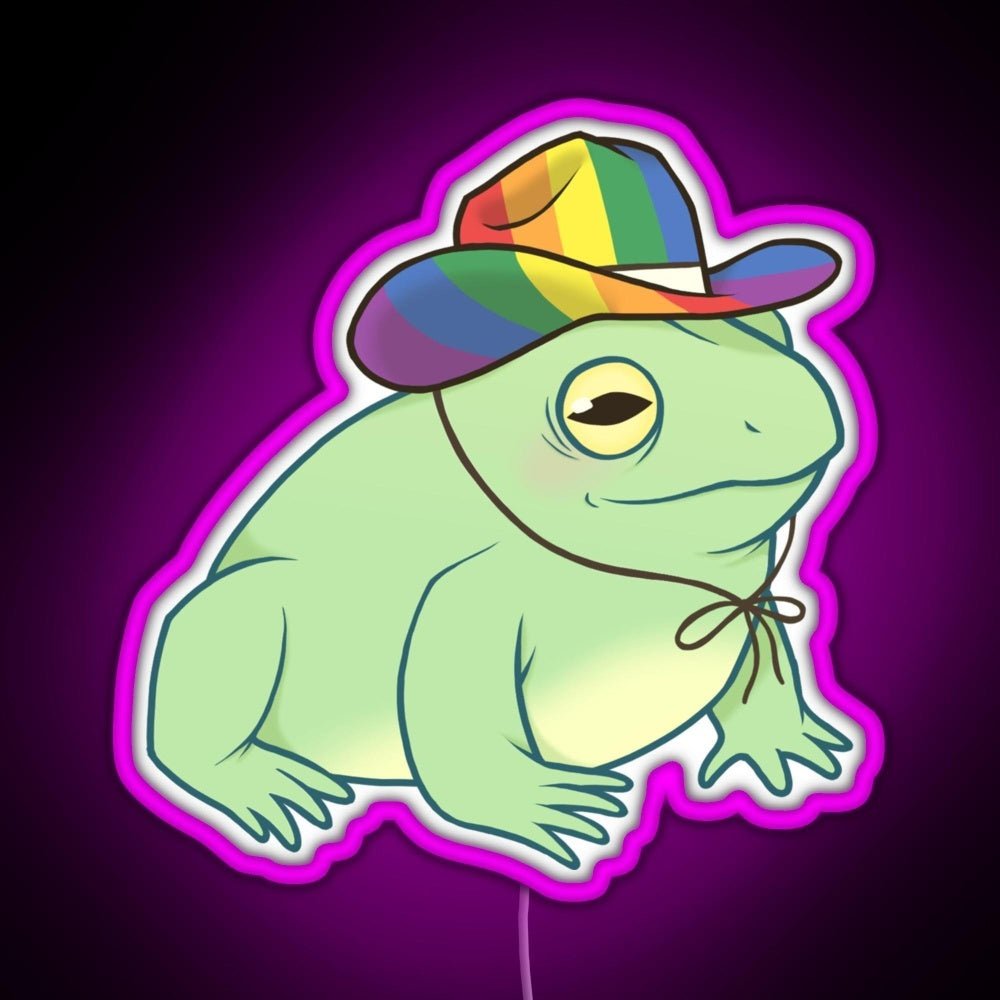 Gay Pride Cowboy Frog Rgb Led Neon Sign Pop Wall Art - Shineneon