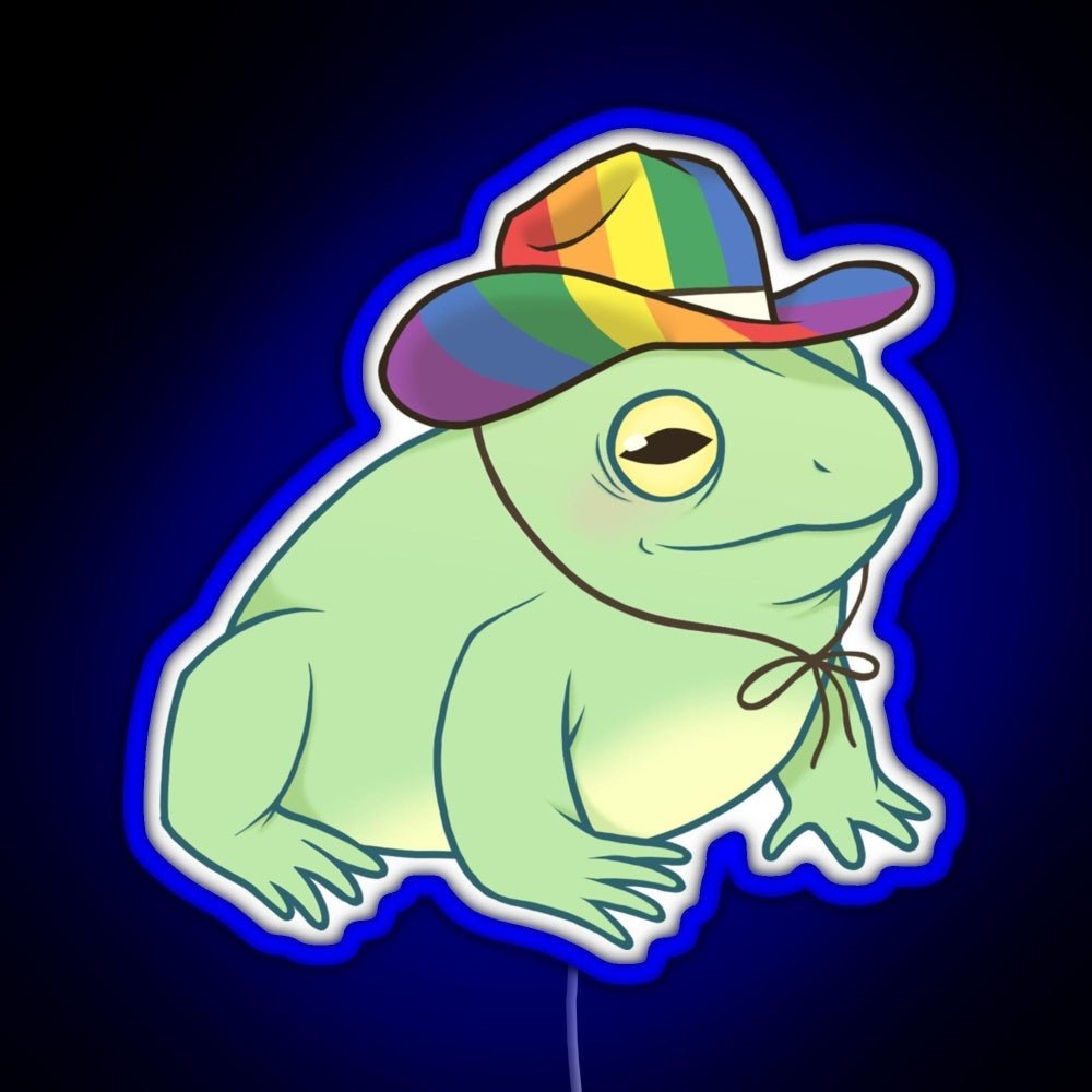 Gay Pride Cowboy Frog Rgb Led Neon Sign Pop Wall Art - Shineneon