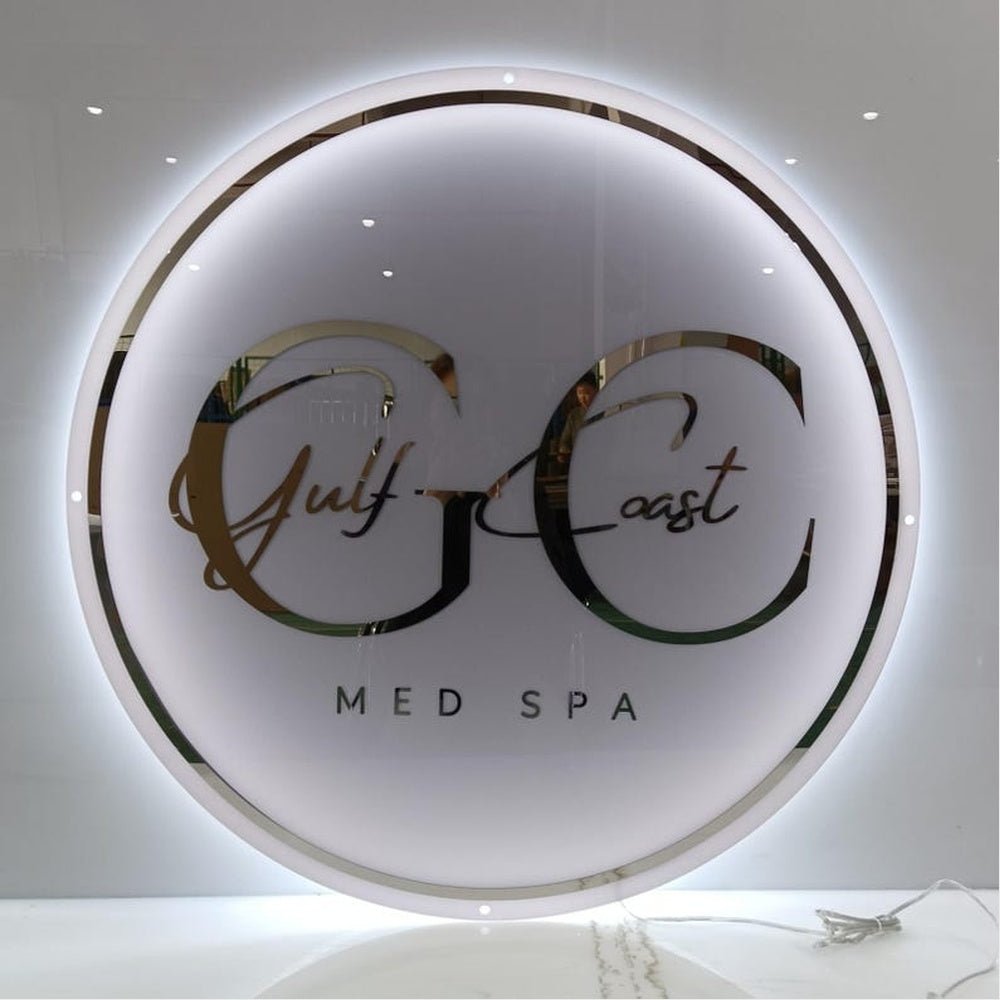 Gc Med Spa Acrylic Business Logo Sign - Shineneon