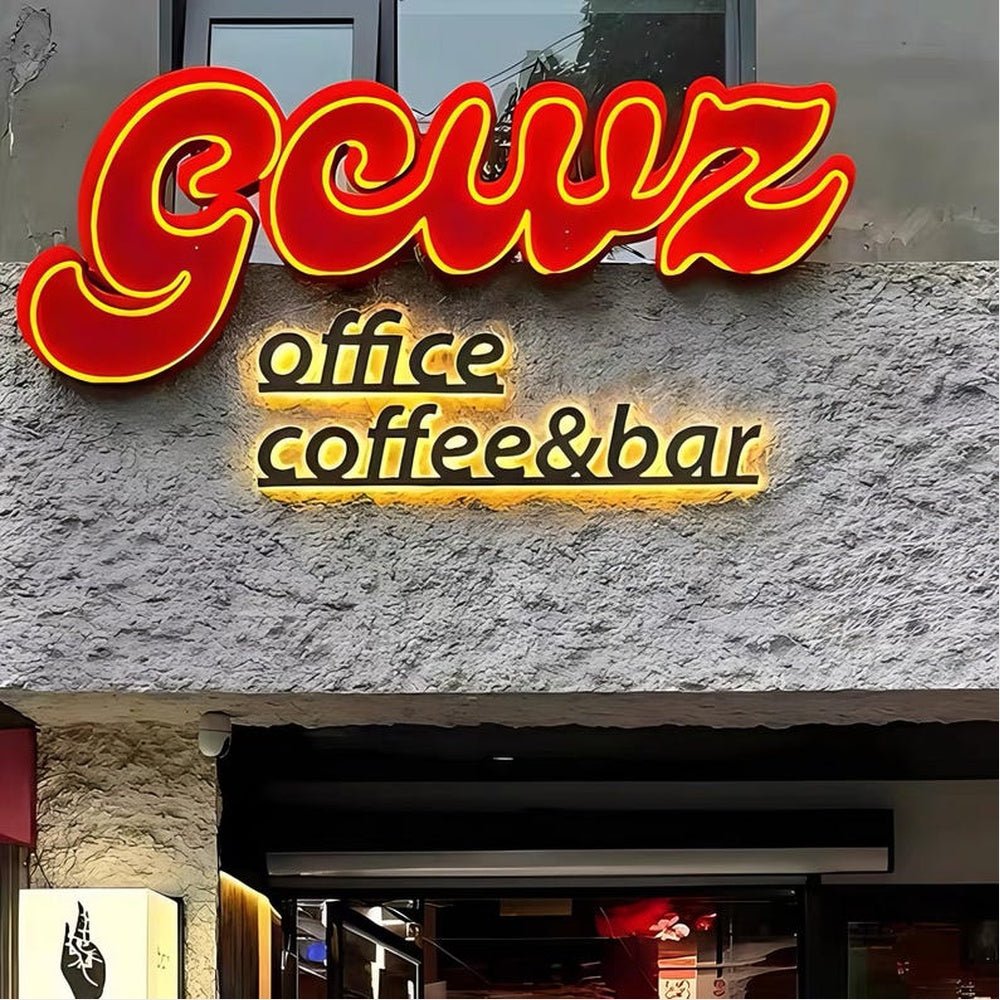 Gcwz Office Coffee Bar 3D Frontlit And Backlit Channel Letter Led Light Sign - Shineneon