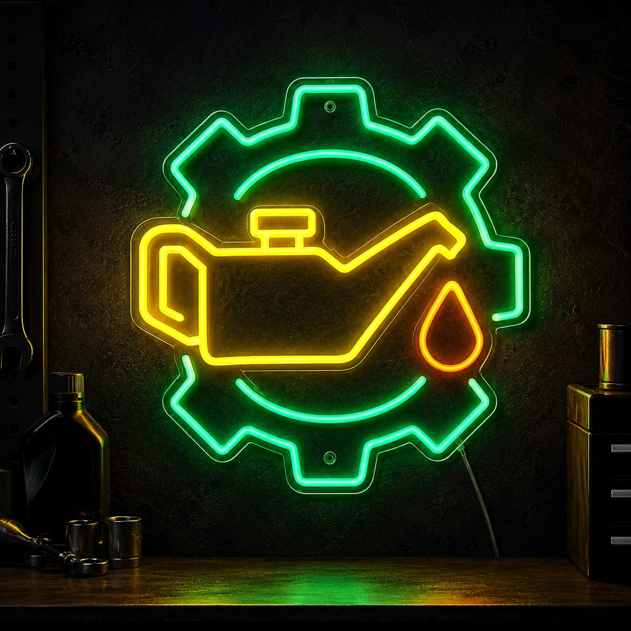 Gear Oil Can Neon Sign LED Neon Sign high-converting product image