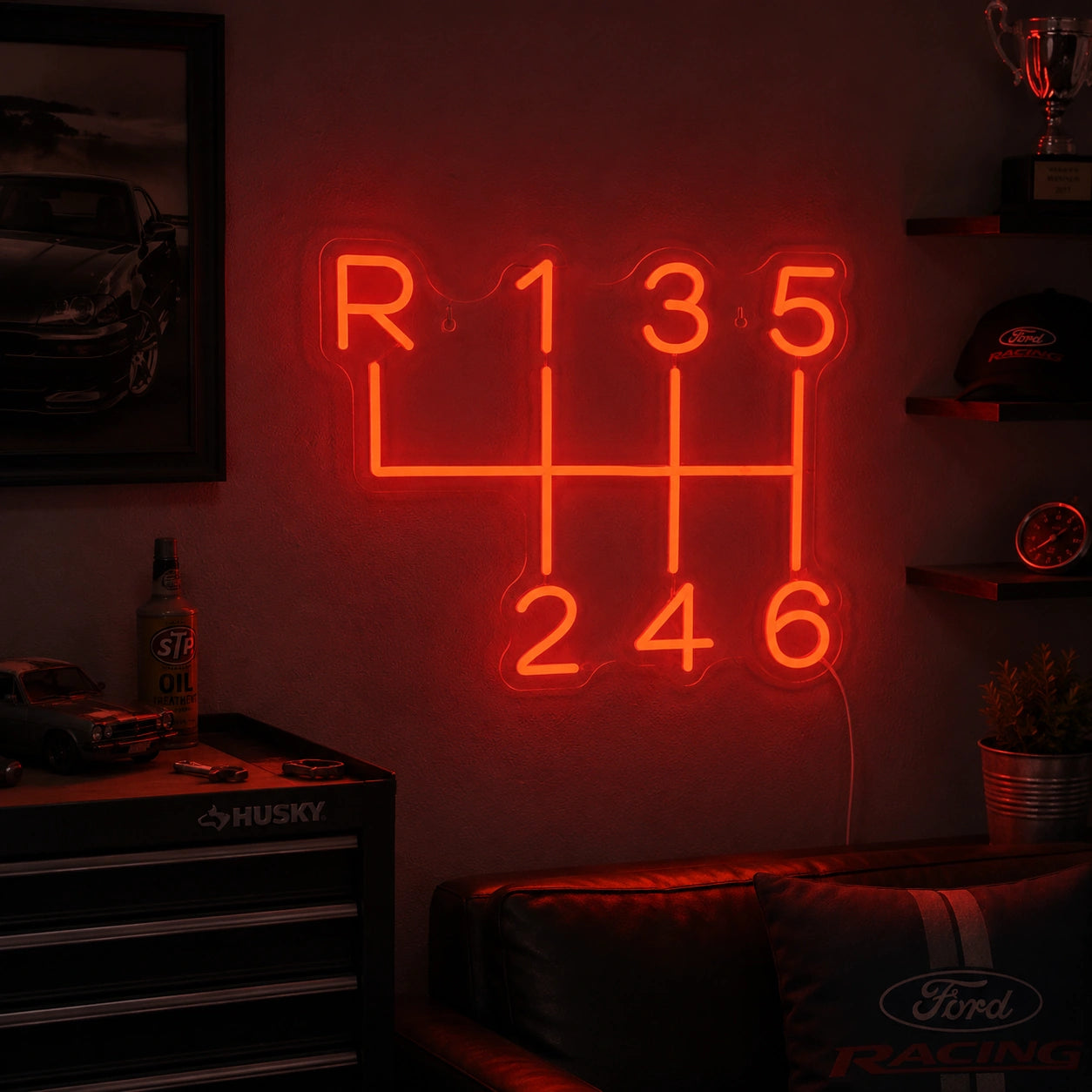 Gear Shift Pattern Neon Sign LED Neon Sign real lifestyle scene