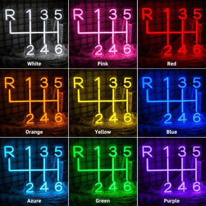 Gear Shift Pattern Neon Sign LED Neon Sign color grid