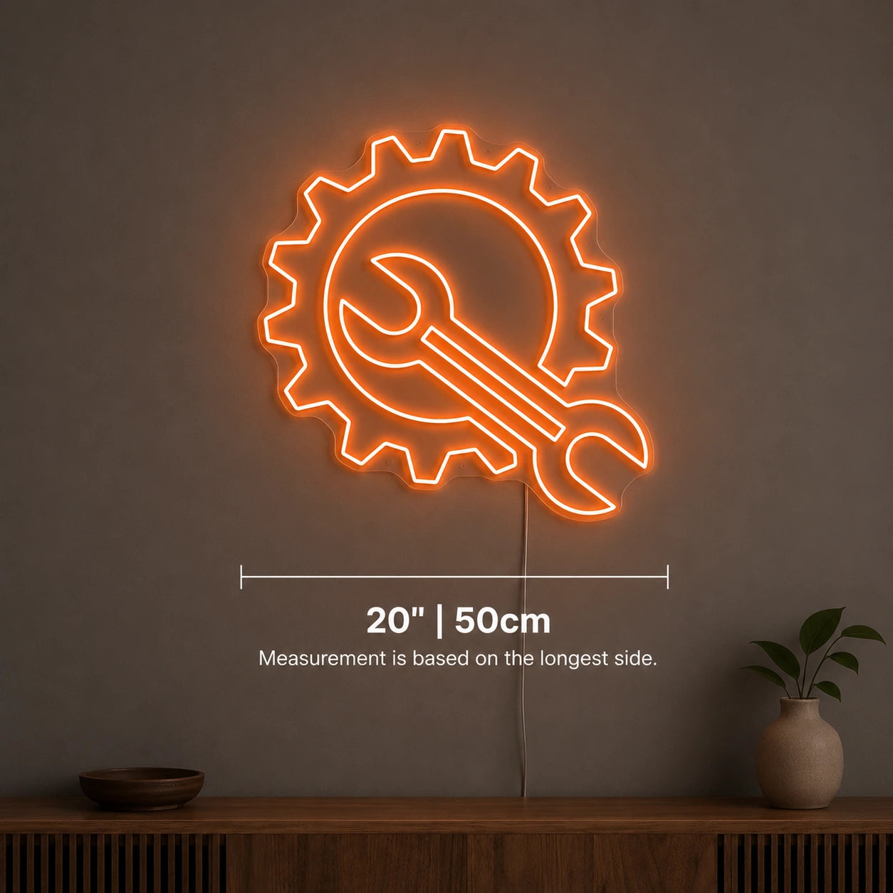 Gear Wrench Neon Sign LED Neon Sign size image