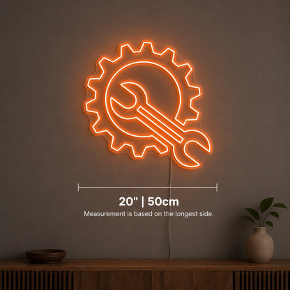 Gear Wrench Neon Sign LED Neon Sign size image
