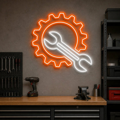 Gear Wrench Vintage LED Neon Sign - Shineneon
