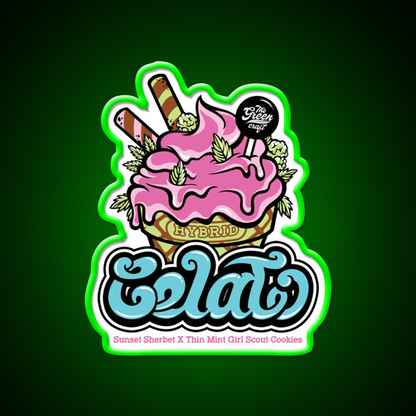 Gelato Hemp Inspired Green Leaf Led Neon Sign Rgb Color - LED neon sign view 8