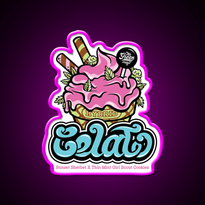 Gelato Hemp Inspired Green Leaf Led Neon Sign Rgb Color - Shineneon