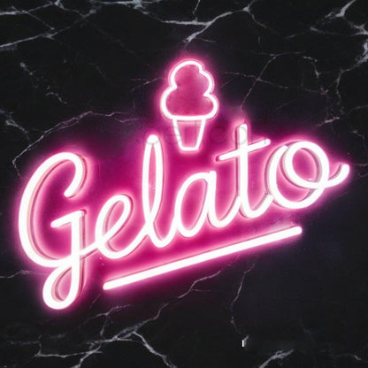 Gelato Ice Cream Pink-Purple Led Neon Sign For Ice Cream Shop Decor | Shineneon