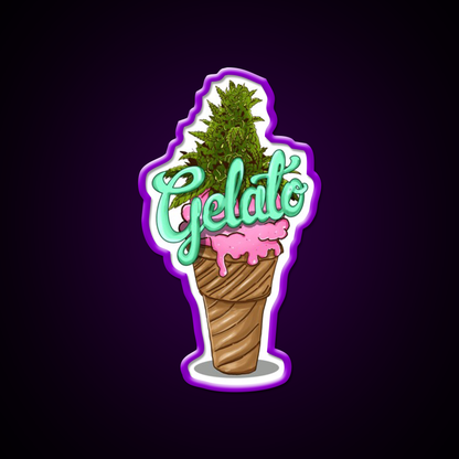 Gelato Weed Strain Hemp Inspired Green Leaf Led Neon Sign Rgb Color - LED neon sign view 9
