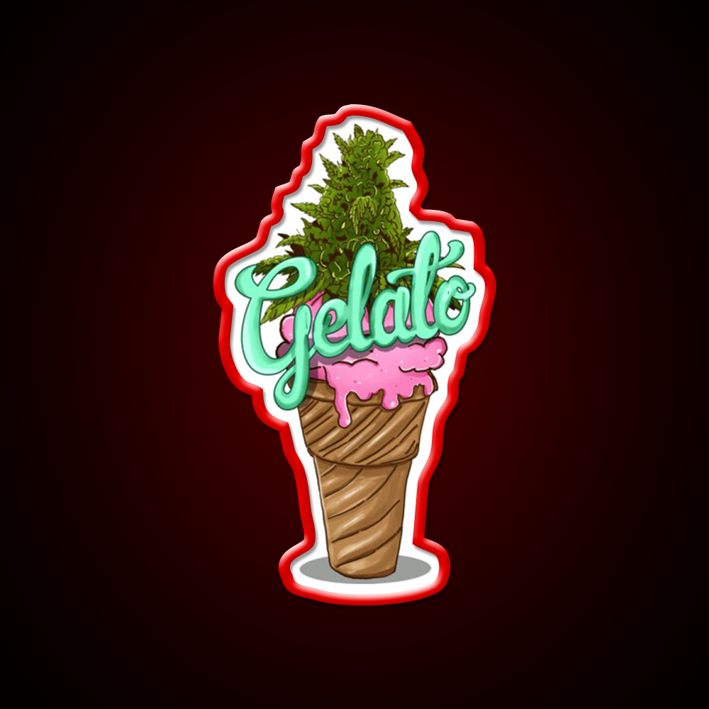 Gelato Weed Strain Hemp Inspired Green Leaf Led Neon Sign Rgb Color - LED neon sign view 10