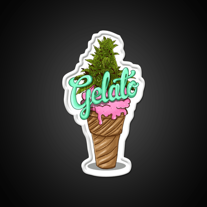 Gelato Weed Strain Hemp Inspired Green Leaf Led Neon Sign Rgb Color - Shineneon