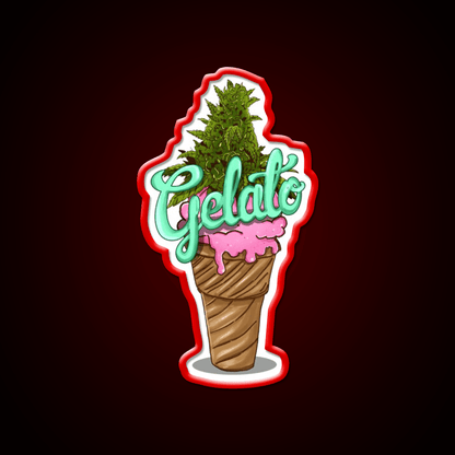 Gelato Weed Strain Hemp Inspired Green Leaf Led Neon Sign Rgb Color - Shineneon