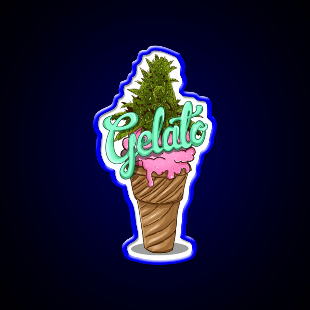 Gelato Weed Strain Hemp Inspired Green Leaf Led Neon Sign Rgb Color - Shineneon