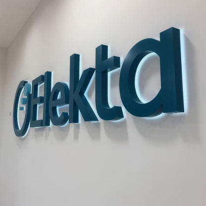 Gelektra 3D Backlit Letters Galvanized Iron Metal Led Sign - Shineneon