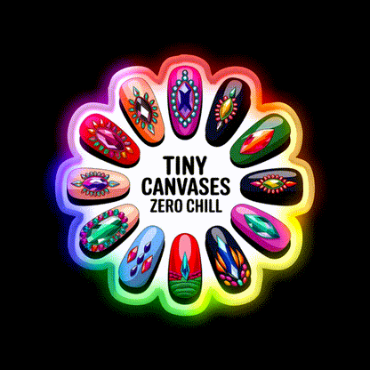 Gemstone Nail Art Mandala Nail Salon Led Neon Sign Rgb Color - LED neon sign close-up detail