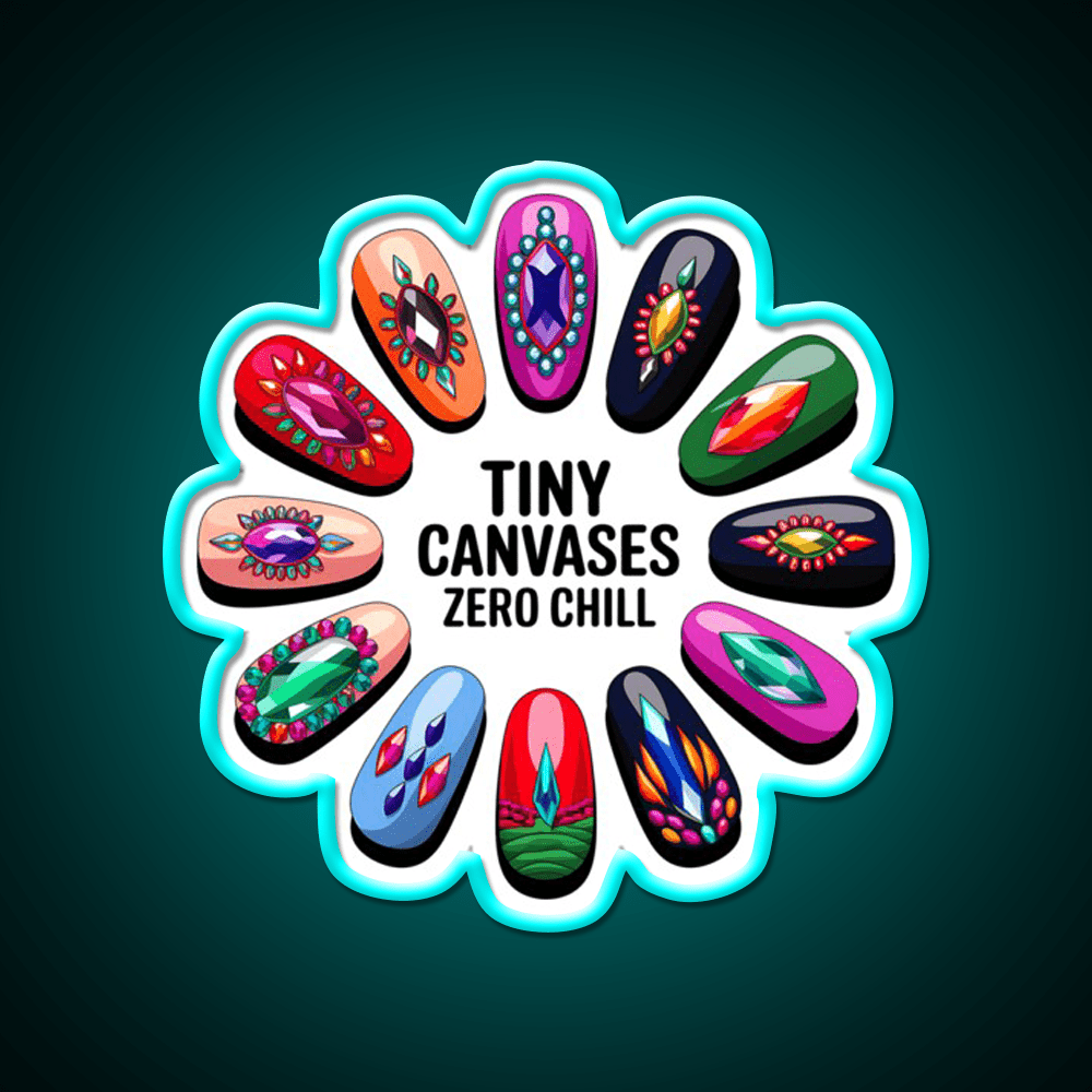 Gemstone Nail Art Mandala Nail Salon Led Neon Sign Rgb Color - Shineneon