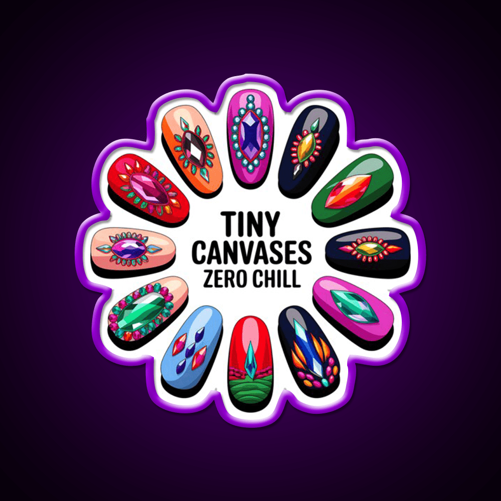 Gemstone Nail Art Mandala Nail Salon Led Neon Sign Rgb Color - Shineneon