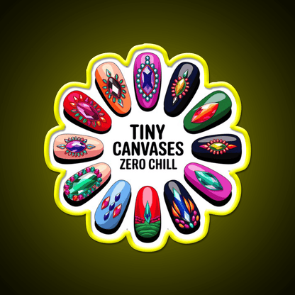 Gemstone Nail Art Mandala Nail Salon Led Neon Sign Rgb Color - Shineneon