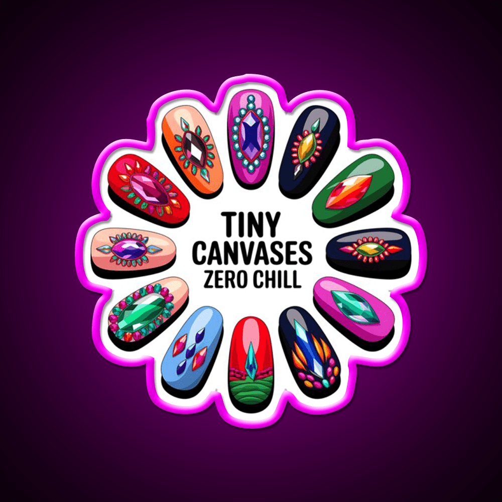 Gemstone Nail Art Mandala Nail Salon Led Neon Sign Rgb Color - Shineneon