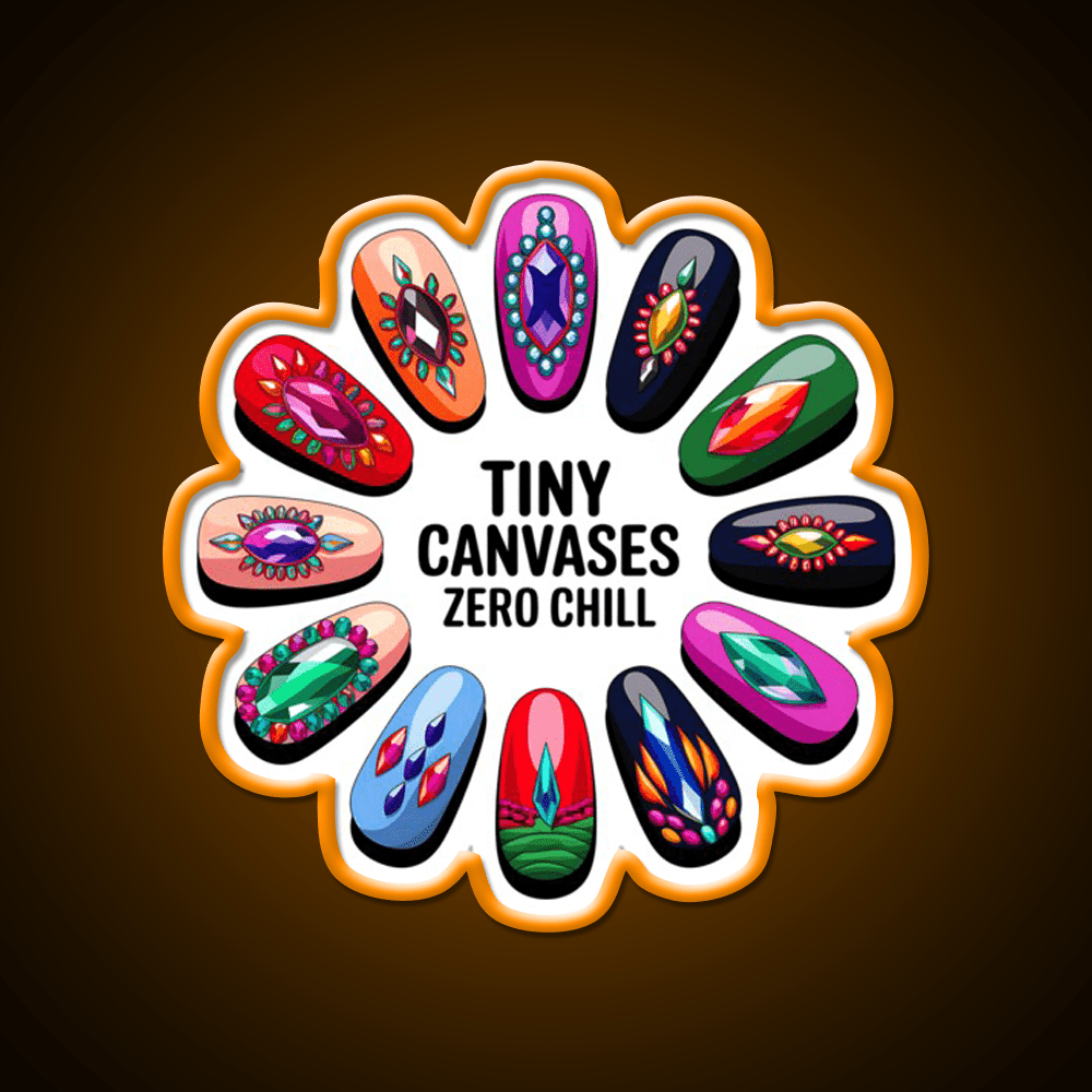 Gemstone Nail Art Mandala Nail Salon Led Neon Sign Rgb Color - Shineneon