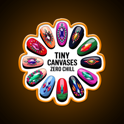 Gemstone Nail Art Mandala Nail Salon Led Neon Sign Rgb Color - Shineneon