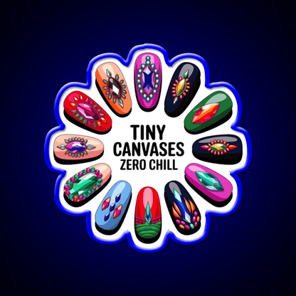 Gemstone Nail Art Mandala Nail Salon Led Neon Sign Rgb Color - Shineneon
