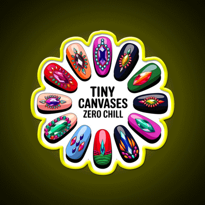Gemstone Nail Art Mandala Nail Salon Led Neon Sign Rgb Color - Custom LED neon sign front view