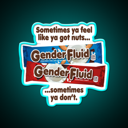 Gender Fluid Funny Candy Bar Parody Design Man Cave Bar Led Neon Sign Rgb Color
