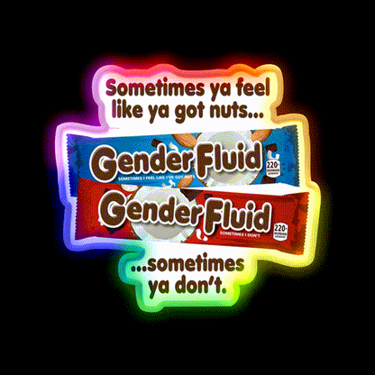 Gender Fluid Funny Candy Bar Parody Design Man Cave Bar Led Neon Sign Rgb Color