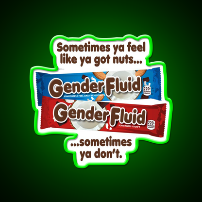 Gender Fluid Funny Candy Bar Parody Design Man Cave Bar Led Neon Sign Rgb Color