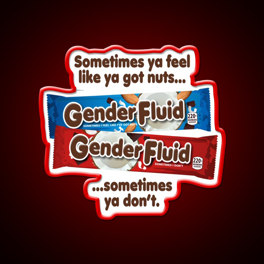 Gender Fluid Funny Candy Bar Parody Design Man Cave Bar Led Neon Sign Rgb Color