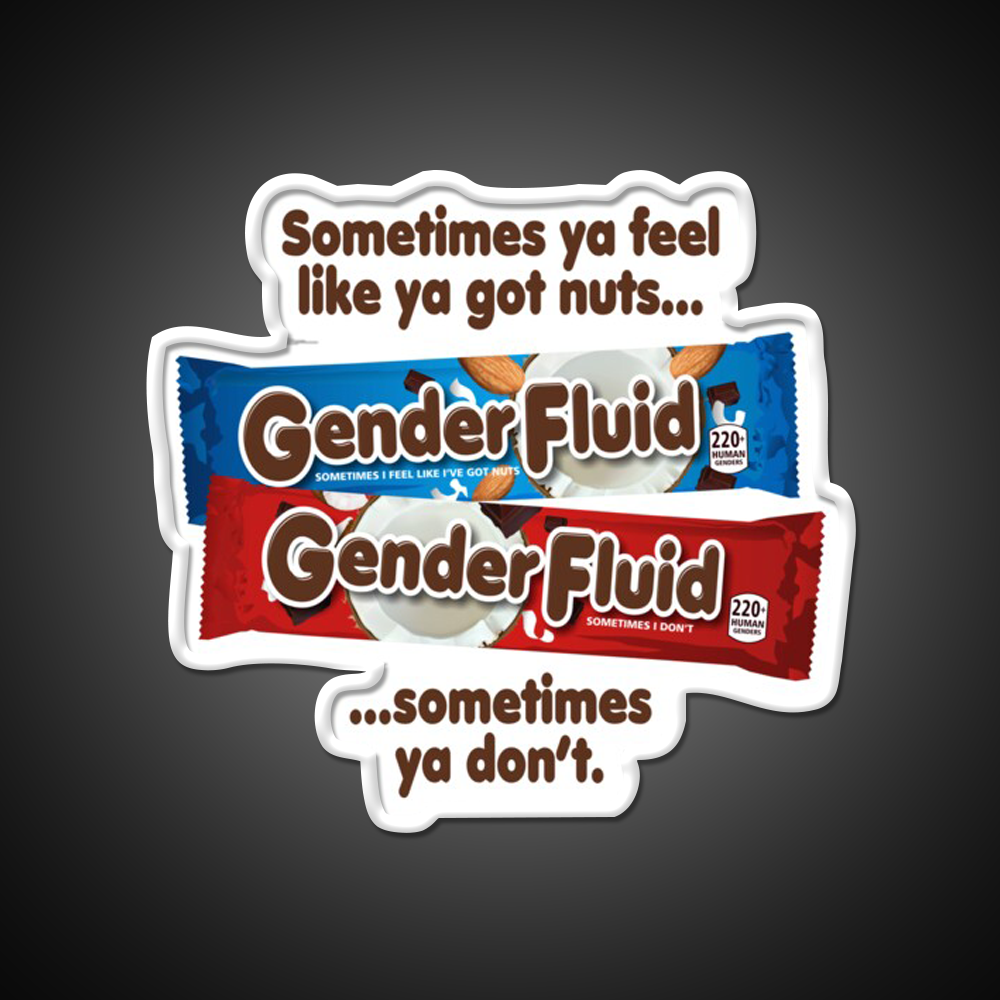 Gender Fluid Funny Candy Bar Parody Design Man Cave Bar Led Neon Sign Rgb Color