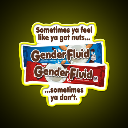 Gender Fluid Funny Candy Bar Parody Design Man Cave Bar Led Neon Sign Rgb Color