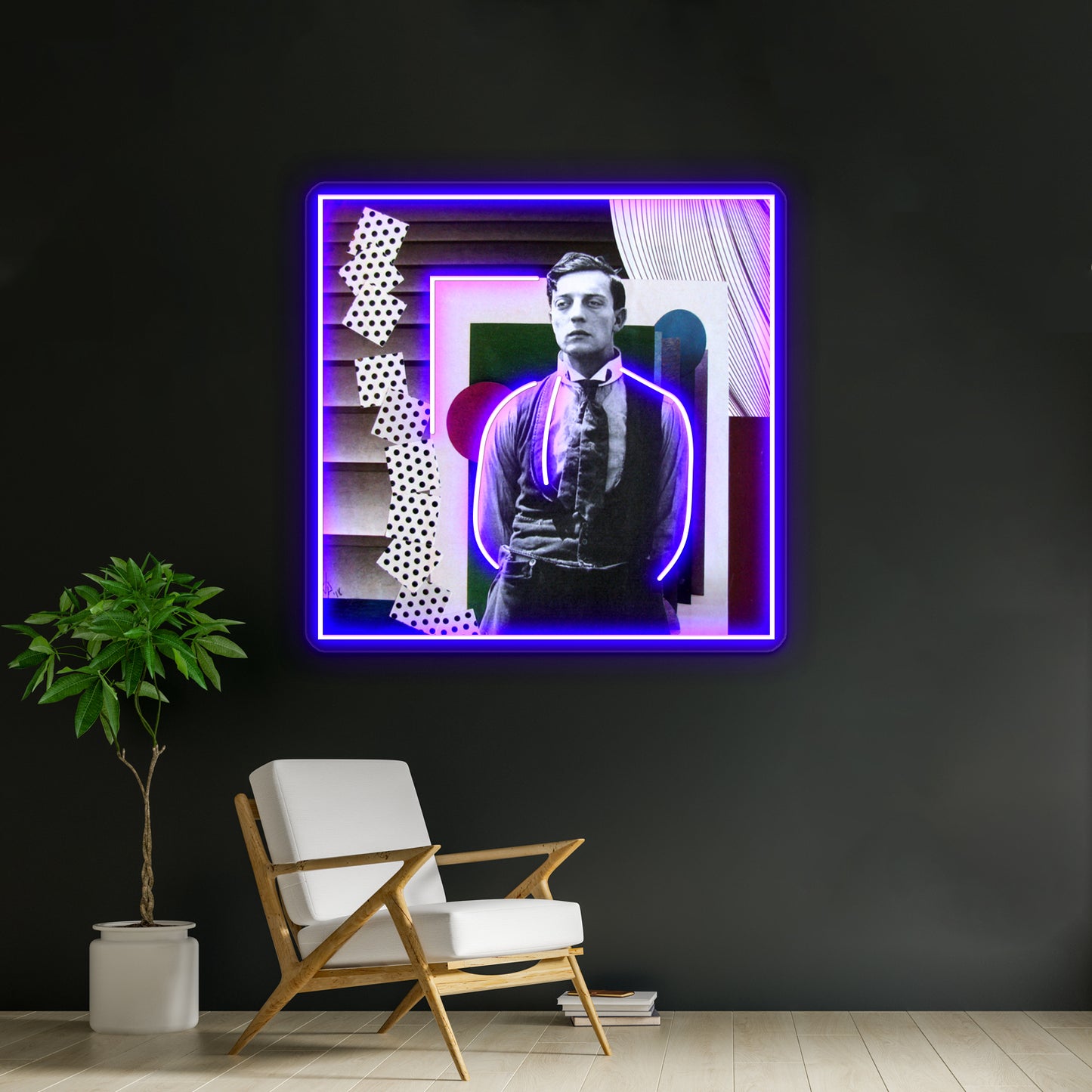 Geometric Buster Collage Wall Artwork Neon Signs