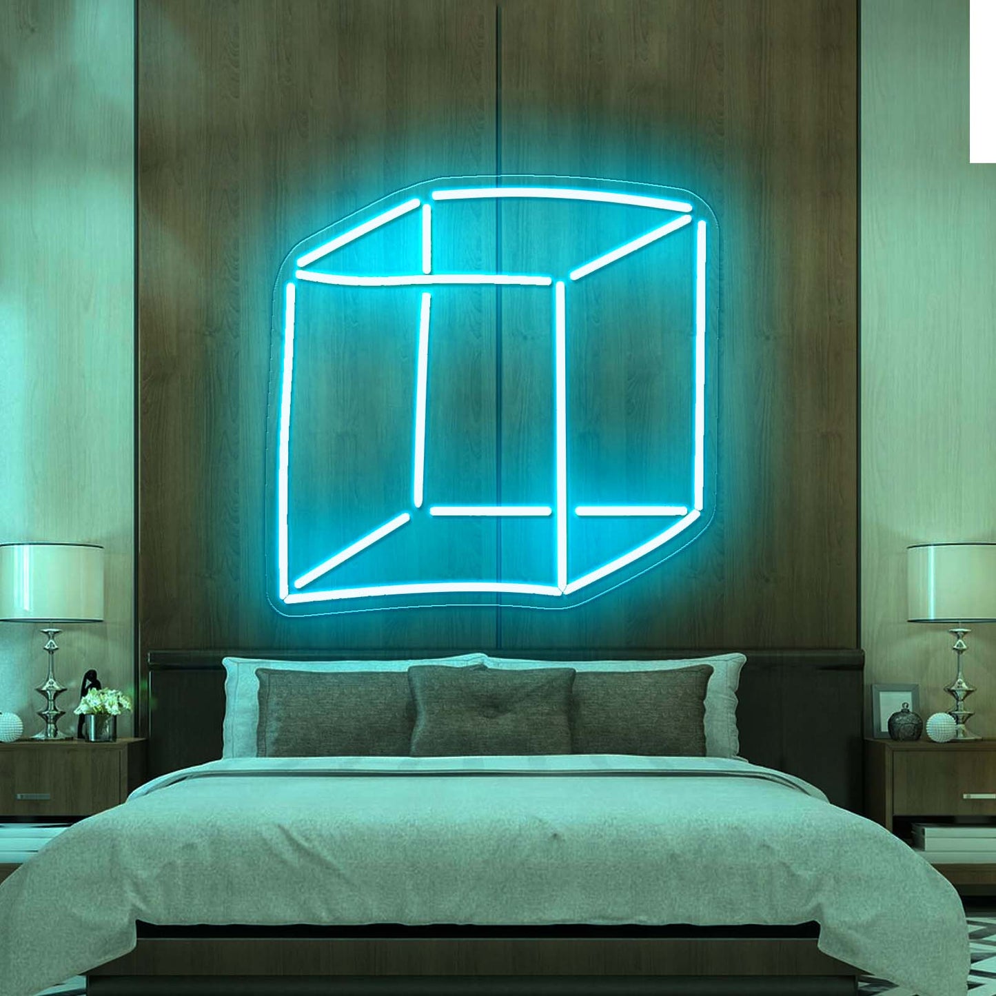 Geometric Cube Color Led Neon Signs Wall Art