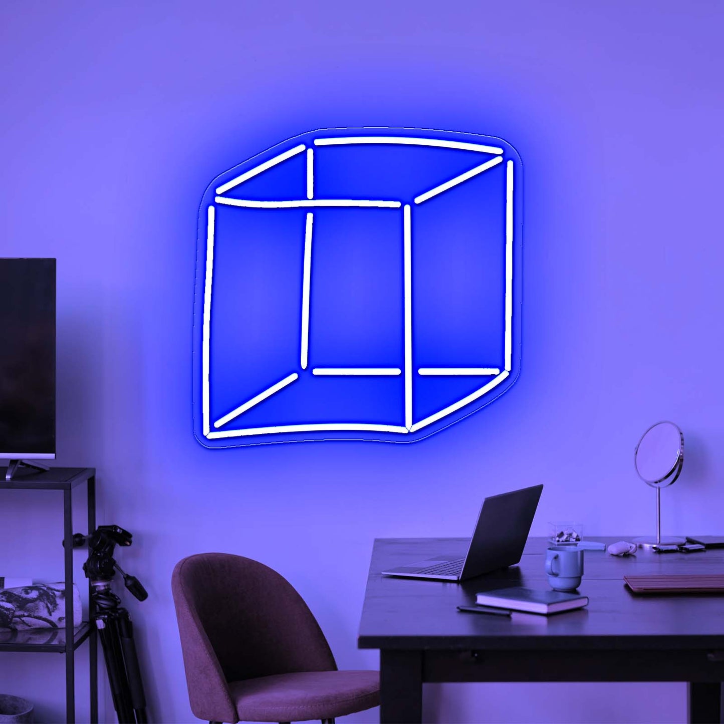 Geometric Cube Color Led Neon Signs Wall Art