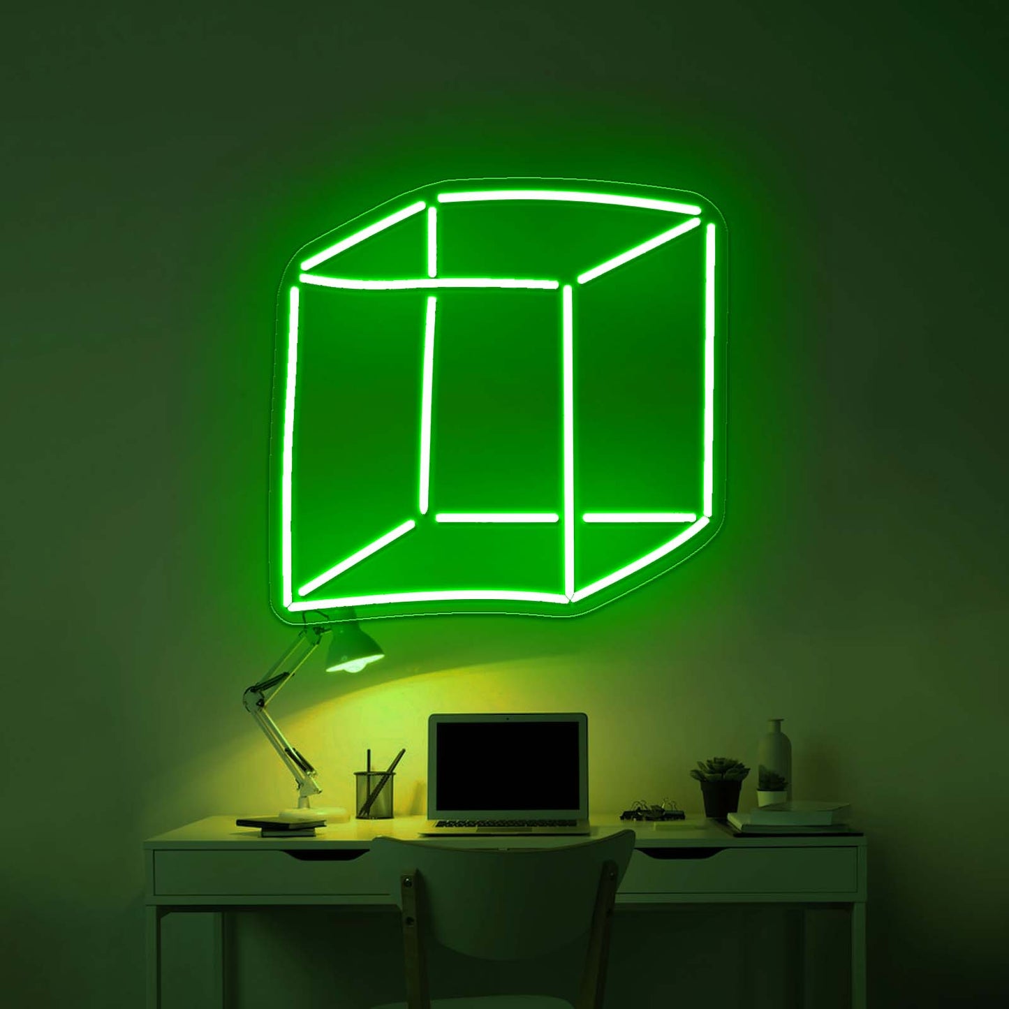 Geometric Cube Color Led Neon Signs Wall Art