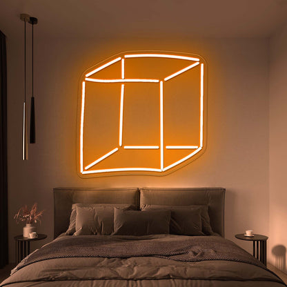 Geometric Cube Color Led Neon Signs Wall Art